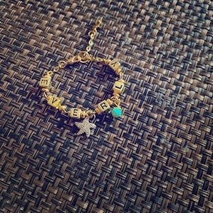 Anklets and bracelet with gold lettering ❤️